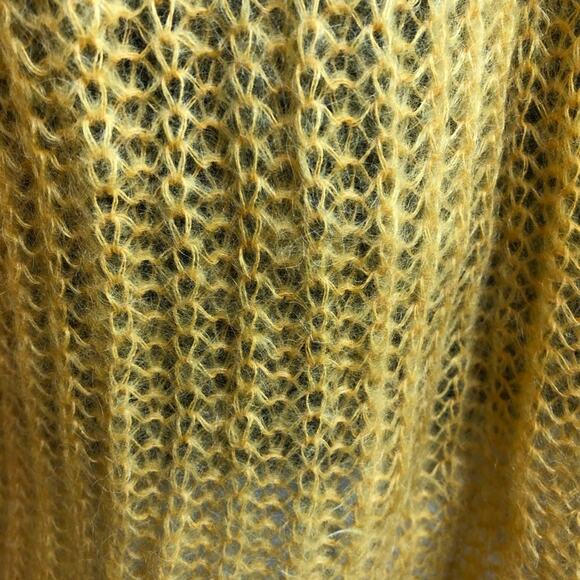 Miu Miu gold yellow mohair blend button front collared cardigan - Picture 10 of 13